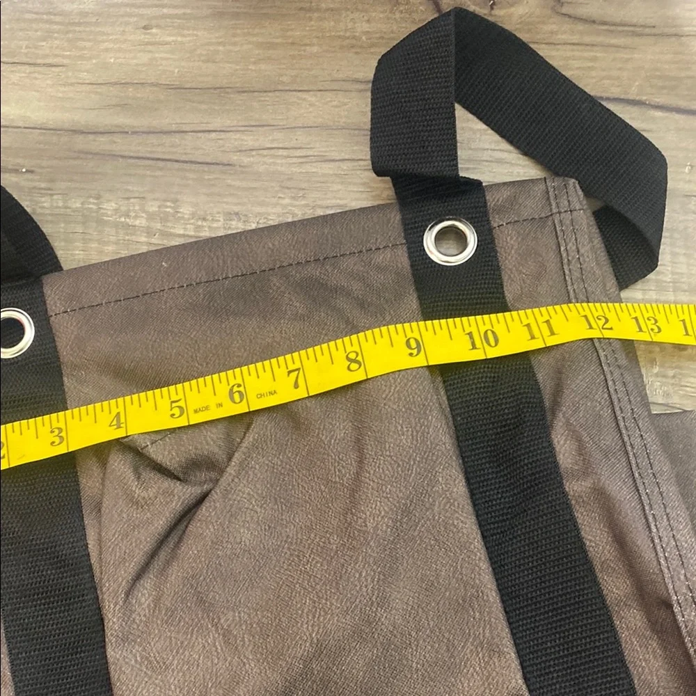 Thirty-One Brown and Black Duffel Bag with Wide-Mouth Opening
